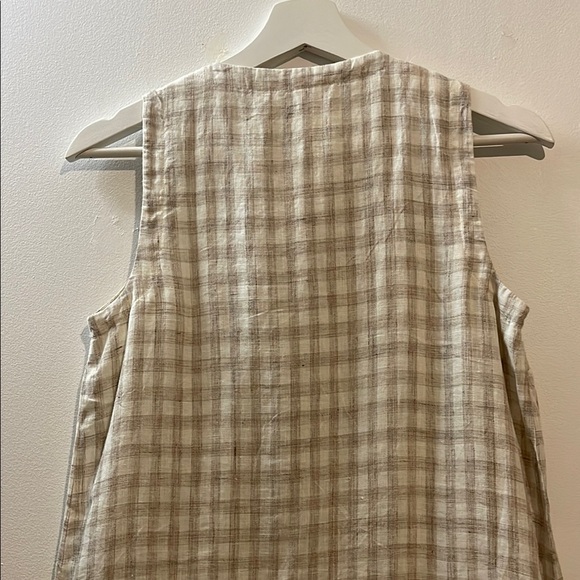 EILEEN FISHER Organic Linen Gingham Check Shift Dress Size XXS - Picture 7 of 8